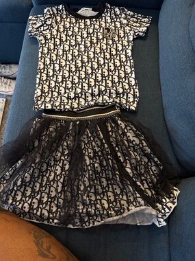 Little girls designer skirt set